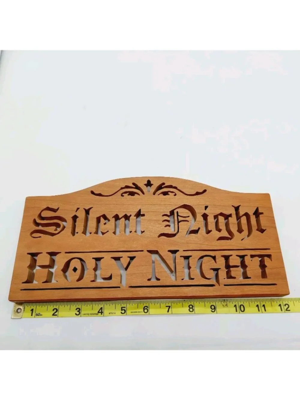 Silent Night Holy Night Wood Sign Decor Christmas Cut Out Wall Hanging 12